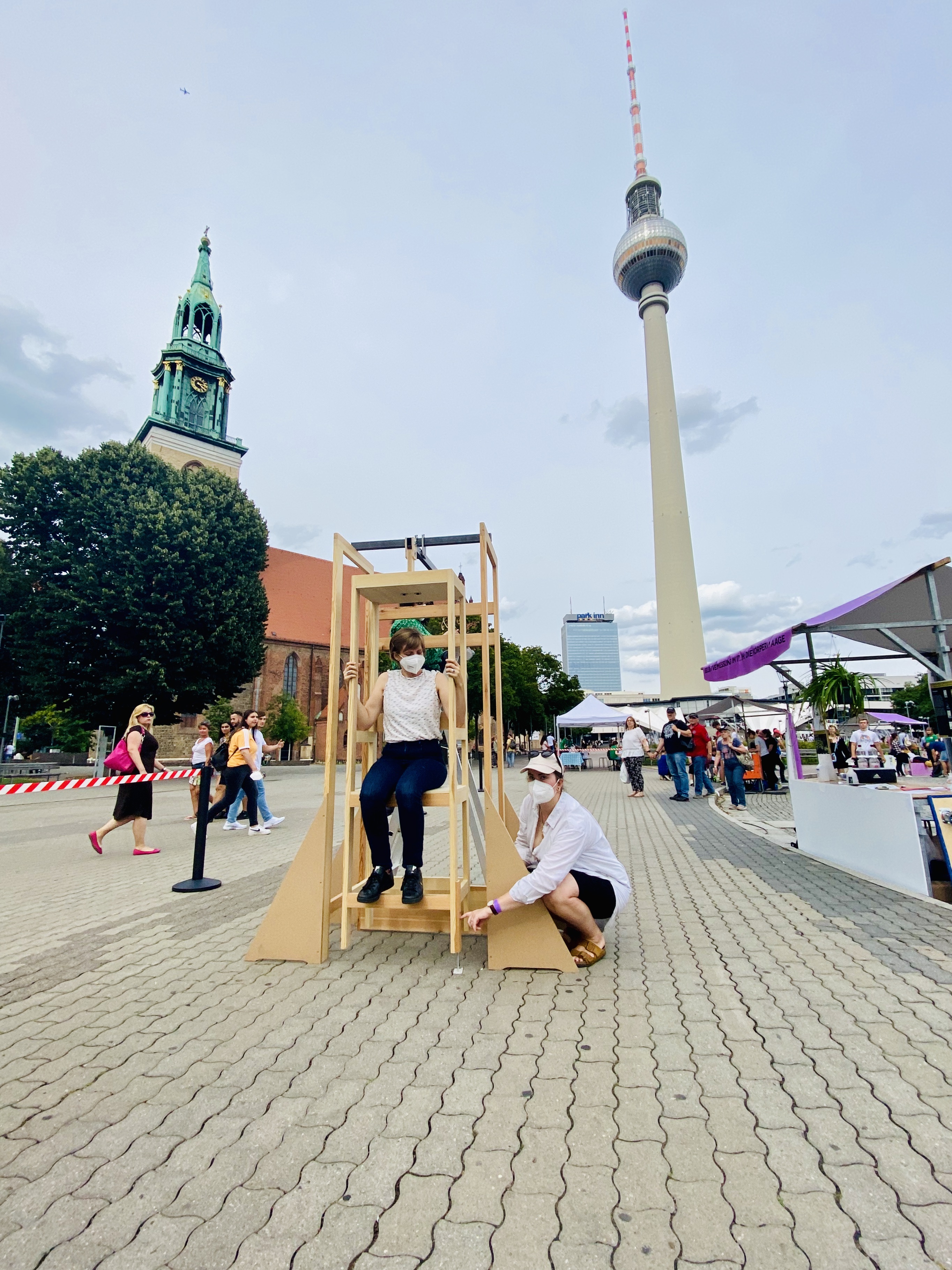 Exhibition of the Sanctorian Chair at the Platz vor dem Roten Rathaus Berlin