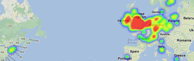 Hartlib heat map, 1640–60.