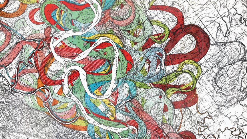 Meandering Mississippi. Map by Harold N. Fisk, US Army Corps of Engineers, 1944 | Geological Investigation of the Alluvial Valley of the Lower Mississippi River.