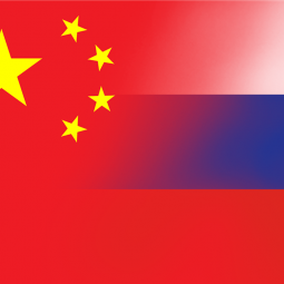 the flags of Russia and China